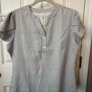 H&M Black and White Striped Blouse